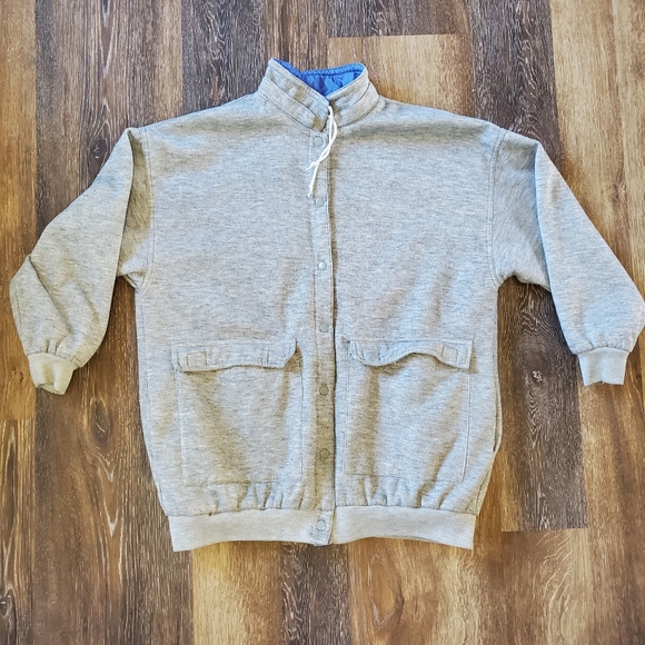 Vintage Reversible Jacket Retro 80s Blue Pink and Grey Large by Current Scene - Picture 9 of 16